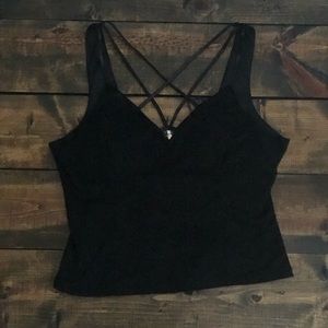 Criss-cross suede corset
